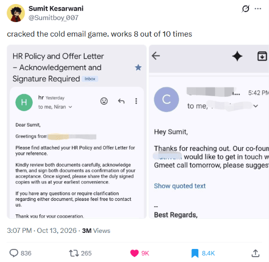 Cracked the Cold Email Game. Works 8 Out of 10 Times.